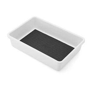copco basics drawer organizer, 9.06 x 6.13 x 2.1-inches, white/charcoal gray