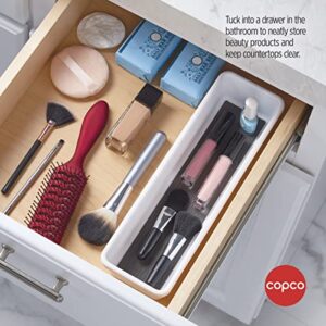 Copco Basics Drawer Organizer, 12.81 x 3.81 x 2.1-Inches, White/Charcoal Gray