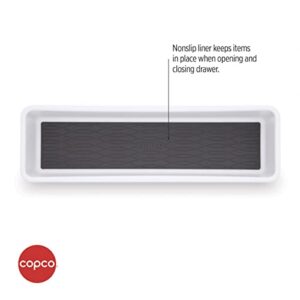 Copco Basics Drawer Organizer, 12.81 x 3.81 x 2.1-Inches, White/Charcoal Gray