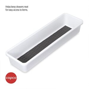 Copco Basics Drawer Organizer, 12.81 x 3.81 x 2.1-Inches, White/Charcoal Gray