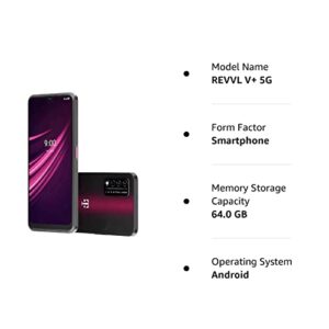 T-Mobile REVVL V+ 5G Android 64GB Smartphone - Nebula Black (Renewed) (T-Mobile Unlocked)