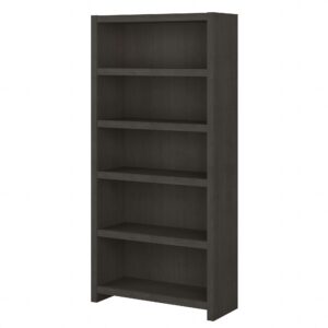 bush business furniture office by kathy ireland echo 5 shelf bookcase in charcoal maple
