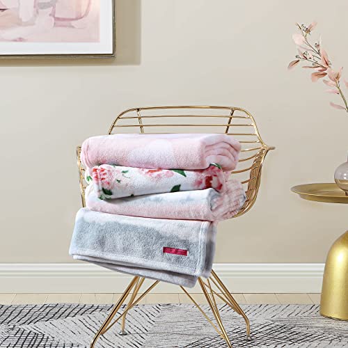 Betsey Johnson Home | Plush Collection | Throw - Ultra-Soft & Cozy Fleece, Lightweight & Luxuriously Warm, Perfect for Bed or Couch, Blooming Roses 50 x 70