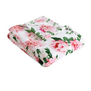 Betsey Johnson Home | Plush Collection | Throw - Ultra-Soft & Cozy Fleece, Lightweight & Luxuriously Warm, Perfect for Bed or Couch, Blooming Roses 50 x 70