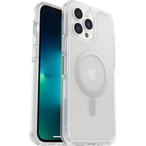 otterbox iphone 13 pro max and iphone 12 pro max symmetry series+ case - clear , ultra-sleek, snaps to magsafe, raised edges protect camera & screen