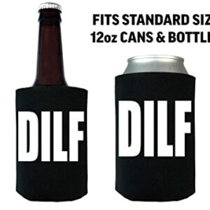 Funny DILF Collapsible Beer Can Bottle Beverage Cooler Sleeves 2 Pack