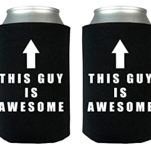 Funny This Guy is Awesome Collapsible Beer Can Bottle Beverage Cooler Sleeves 2 Pack