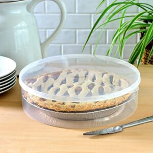 Youngever Plastic Pie Container, Clear Round Food Storage Container with Lid, Fresh Pie Keeper, Cupcake Carrier, Food Container for Cupcakes, Cookies, Cheesecakes