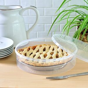 Youngever Plastic Pie Container, Clear Round Food Storage Container with Lid, Fresh Pie Keeper, Cupcake Carrier, Food Container for Cupcakes, Cookies, Cheesecakes