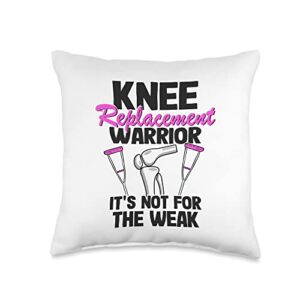 funny knee replacement surgery recovery gifts surgery recovery women funny knee replacement warrior throw pillow, 16x16, multicolor