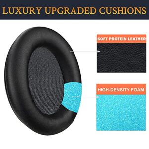 SOULWIT Earpads Cushions Replacement for Sennheiser HD201 HD201S HD180 HD418 HD419 HD421 HD428 HD429 HD438 HD439 HD448 HD449 Headphones, Ear Pads with Softer Protein Leather, Noise Isolation Foam