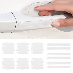 insauto car door handle scratch protector 12pcs transparent universal car door handle protector accessories clear door bowl paint protection film waterproof anti-scratch stickers covers