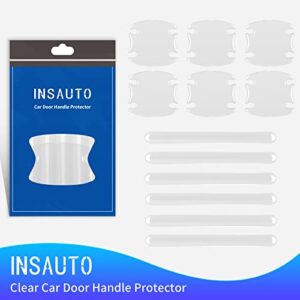 INSAUTO Car Door Handle Scratch Protector 12PCS Transparent Universal Car Door Handle Protector Accessories Clear Door Bowl Paint Protection Film Waterproof Anti-Scratch Stickers Covers