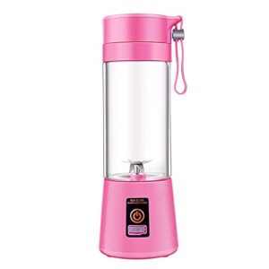 Portable Blender, Smoothie Juicer Cup, Mini Blender for Baby Food Mixing Machine with Updated 6 Blades, Secure Switch Electric Fruit Mixer USB Rechargeable Travel Handheld Fruit Juicer (Pink)