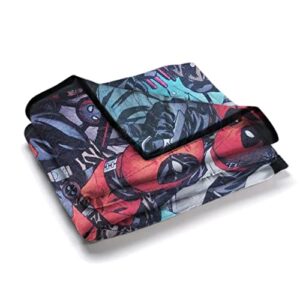 Classic Imports, Inc Marvel Deadpool Faces Fleece Throw Blanket, Red, One Size