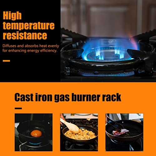 Hemoton Cast Iron Wok Support Ring Cooktop Range Pan Holder Stand Stove Rack Milk Pot Holder Kitchen Gas Stove Rack Accessories (Black)