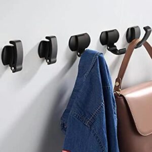 Black Adhesive Hooks Folding Coat Hooks Heavy Duty Hooks Cubicle Hooks Backpack Hooks for Wall Heavy Duty for Hanging Towels Hats Bags (2 pcs)