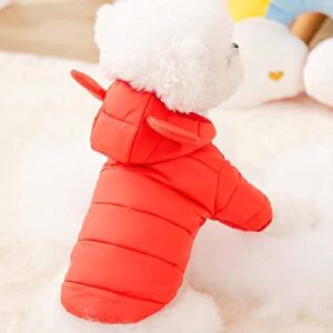 huansun puppies autumn and winter clothes warm pet small puppies down coat small dog clothes,red,xxl