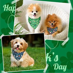 20 Pack St. Patrick's Day Dog Bandana Scarf Accessories Easter Spring Summer Holiday Dog Bandana Pet Triangle Scarf Soft Bib for Small Medium Large Girl Boy Dogs Pet Cat (Shamrock Patterns)