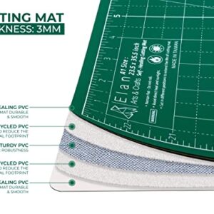 Elan Cutting Mat A1 Green, 5-Ply Craft Mat, Self Healing Cutting Mat 36x24, Craft Cutting Board, Art Mat, Imperial Sewing Mat, Quilting Mat, Hobby Mat, for Sewing, Quilting, Quilting supplies