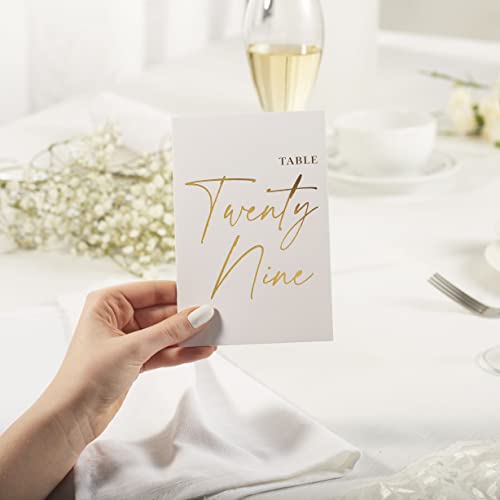 Twistionery Wedding Table Numbers - Gold Table Numbers for Wedding Reception - Table Number Cards - Table Wedding Number Cards - Table Numbers 1-30