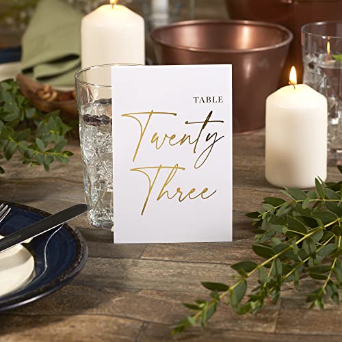 Twistionery Wedding Table Numbers - Gold Table Numbers for Wedding Reception - Table Number Cards - Table Wedding Number Cards - Table Numbers 1-30