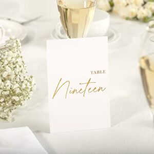 Twistionery Wedding Table Numbers - Gold Table Numbers for Wedding Reception - Table Number Cards - Table Wedding Number Cards - Table Numbers 1-30