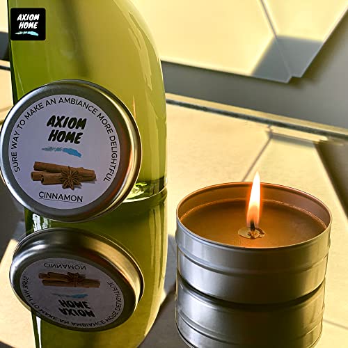 Axiom Pack of 3 Light Scented Tin Candles 12 Hours Long Lasting Combo Apple, Cinnamon, Vanilla Smokeless Stress Relief & Aromatherapy Natural Candle Gift for Mothers Day & Valentine's Day