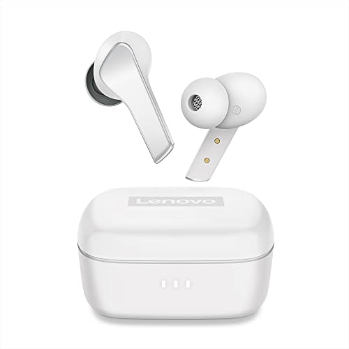 Lenovo Smart True Wireless Earbuds - Smart Switch Fast Pair - Active Noise Cancelling Earphones with Wireless Charging Case - 28 Hrs Playtime Headphones - 6 Built-in Mics - Bluetooth - White