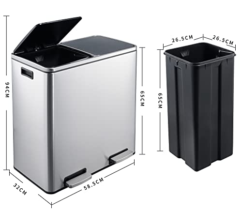 Heim Concept Trash can, 60 L, Silver