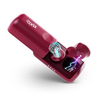 233621 droplet true wireless bluetooth earbuds, ipx5 waterproof, cvc 6.0 call noise cancelling, touch control, stereo sound, lightweight earphones for home, office and gym (wine red)