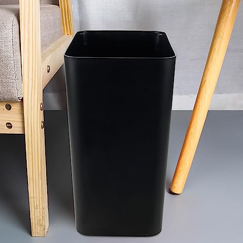 Qskely 3-Pack 4.5 Gallon Plastic Trash Can Wastebasket, Office Garbage Can, Black