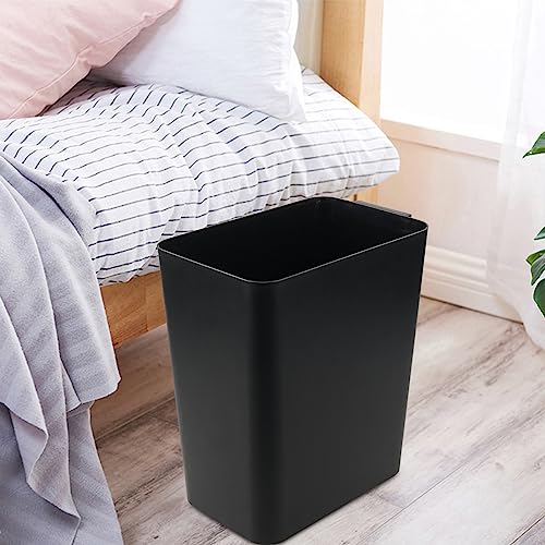 Qskely 3-Pack 4.5 Gallon Plastic Trash Can Wastebasket, Office Garbage Can, Black