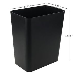 Qskely 3-Pack 4.5 Gallon Plastic Trash Can Wastebasket, Office Garbage Can, Black