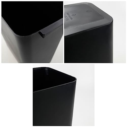 Qskely 3-Pack 4.5 Gallon Plastic Trash Can Wastebasket, Office Garbage Can, Black