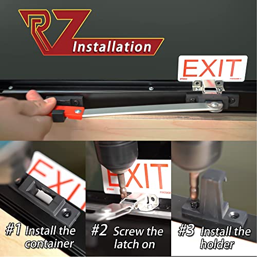 Aucuda RV Emergency Window Latch, Metal EXIT Window Locks, Camper Egress Window Security Bars, Window Support Holder with Red Handle for Travel Trailer, Easy Install&Extra Durable, RV Accessories.