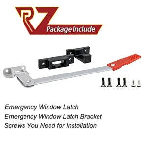 Aucuda RV Emergency Window Latch, Metal EXIT Window Locks, Camper Egress Window Security Bars, Window Support Holder with Red Handle for Travel Trailer, Easy Install&Extra Durable, RV Accessories.