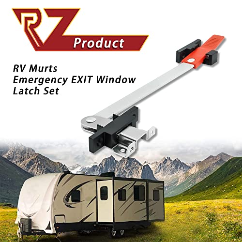 Aucuda RV Emergency Window Latch, Metal EXIT Window Locks, Camper Egress Window Security Bars, Window Support Holder with Red Handle for Travel Trailer, Easy Install&Extra Durable, RV Accessories.