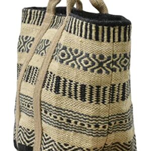 Instylecraft Large Jute Basket with Handles - Baskets for Blankets, Storage Bins for Shoes, Laundry, and More - Decorative Baskets for Bedroom Living Room Home Decor and Toy Baskets for Kids Rooms