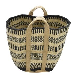 instylecraft large jute basket with handles - baskets for blankets, storage bins for shoes, laundry, and more - decorative baskets for bedroom living room home decor and toy baskets for kids rooms