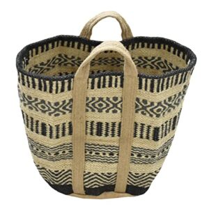 Instylecraft Large Jute Basket with Handles - Baskets for Blankets, Storage Bins for Shoes, Laundry, and More - Decorative Baskets for Bedroom Living Room Home Decor and Toy Baskets for Kids Rooms