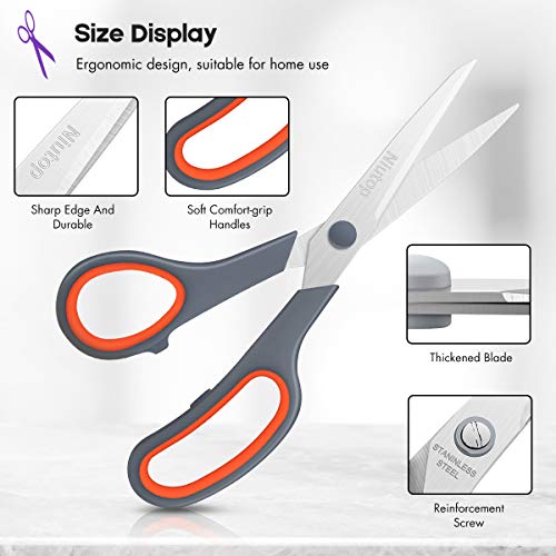 Scissors Bulk Set of 40-Pack, Niutop 8" Multipurpose Sharp Sewing Craft Fabric Scissors for Office Home High/Middle School Student Office Teacher Art Supplies, Soft Comfort-Grip Right/Left Handles