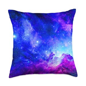 marabonsdesignswithgalaxy galaxy nebula space universe stars cosmos purple blue throw pillow, 18x18, multicolor