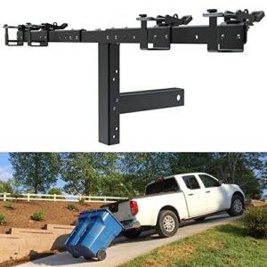 elitewill 2” double can garbage towing trailer hitch,trash can transporter hauler fit for truck/golf cart/atv/utv/trailer with 2in hitch receiver