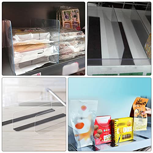 Hemobllo Clear Shelf Dividers L Shape Closets Separator Commodity Divider PVC Magnetic Baffle for Bedroom Kitchen Office Supermarket Clapboard Organization (6Pcs)