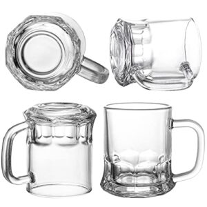 TOPZEA Set of 24 Mini Beer Mug, 5oz Mason Beer Mug Glass Beer Steins Tasting Glasses for Freezer, Heavy Base Beer Sampler Shots Glasses, Beverage Drinking Glasses with Handle