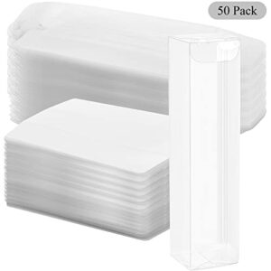 DEAYOU 50 PCS Clear Favor Boxes, Small Transparent Candy Gift Box, Plastic Rectangle Chocolate Packaging Box with Insert for Cookies, Treat, Macaron, Wedding, Party, Gift Wrapping, 6.2" x 1.4" x 1.3"