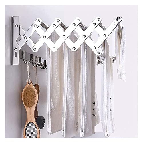 XMCX Wall Mounted Laundry Drying Rack Space-Saver Retractable Fold Away Clothes Drying Rack Clothes Hanger for Balcony Laundry Bathroom Bedroom Easy Storage (Size : 50cm/19.7in)