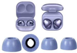zotech 2 pairs replacement memory foam ear tips for galaxy buds pro headphones, medium/large (violet)