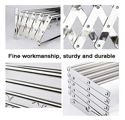 XMCX Wall Mounted Space Saver Clothes Drying Rack Retractable Fold Away Clothes Dry Racks Laundry Airer Drying Rack Balcony Bathroom PoolArea Easy Storage